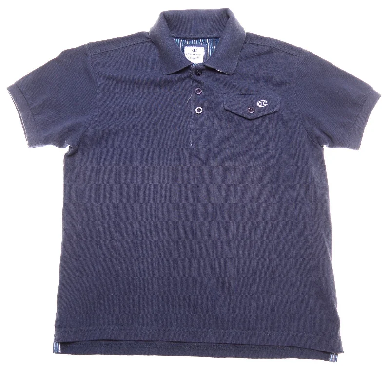 men's polo shirts for formal wear -CHAMPION Boys Polo Shirt 7-8 Years Small Blue Cotton