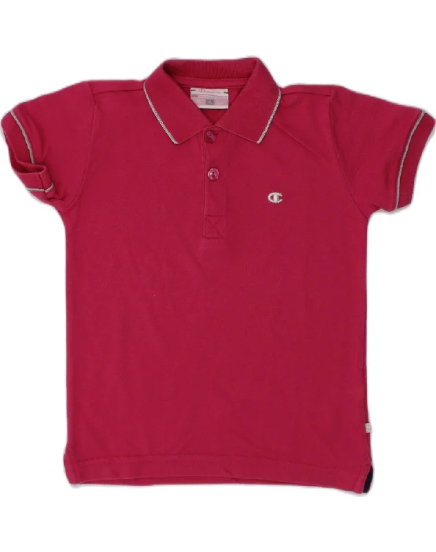 trendy polo shirts for men -CHAMPION Girls Polo Shirt 2-3 Years XL Pink Cotton