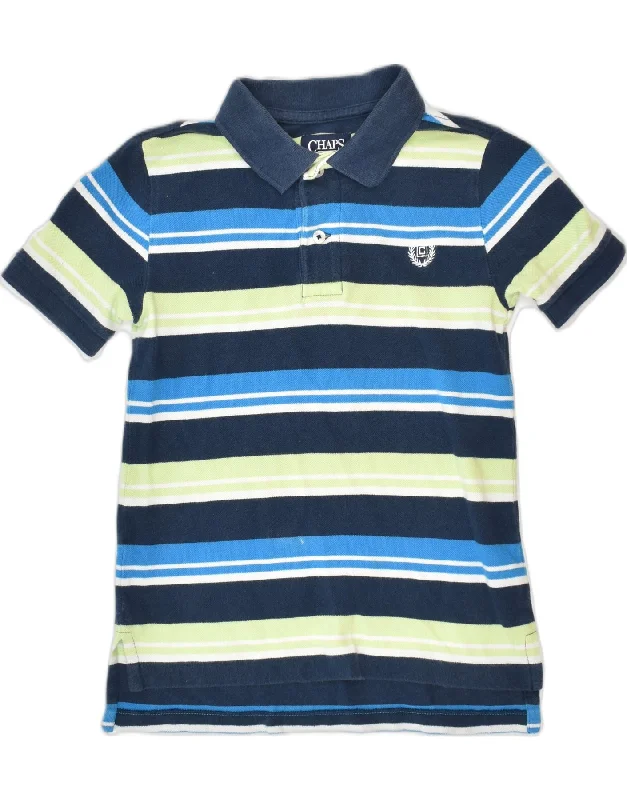 men's premium cotton polo shirts -CHAPS Boys Polo Shirt 4-5 Years Multicoloured Striped Cotton