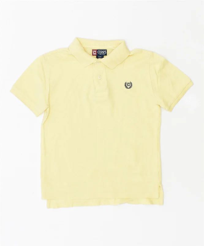 men's classic striped polo shirts -CHAPS Boys Polo Shirt 7-8 Years Small Yellow Cotton