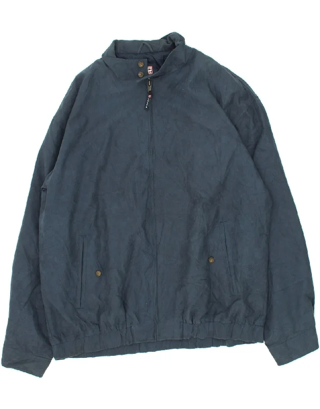 men's wool-blend jackets -CHAPS Mens Bomber Jacket UK 42 XL Navy Blue Polyester