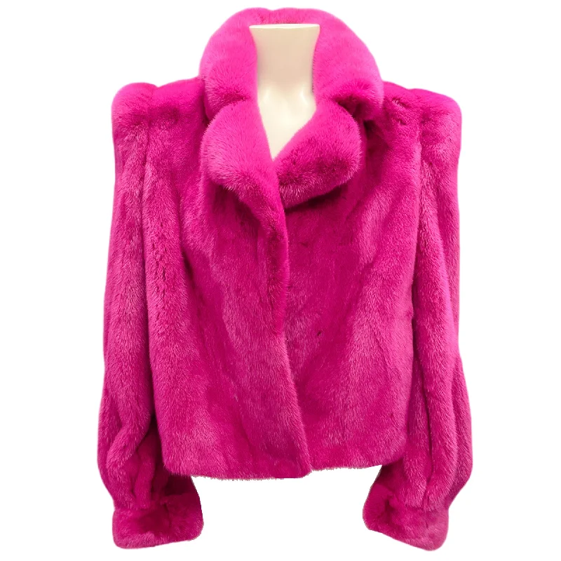 men's stylish jackets -CO Magenta Mink Fur Jacket