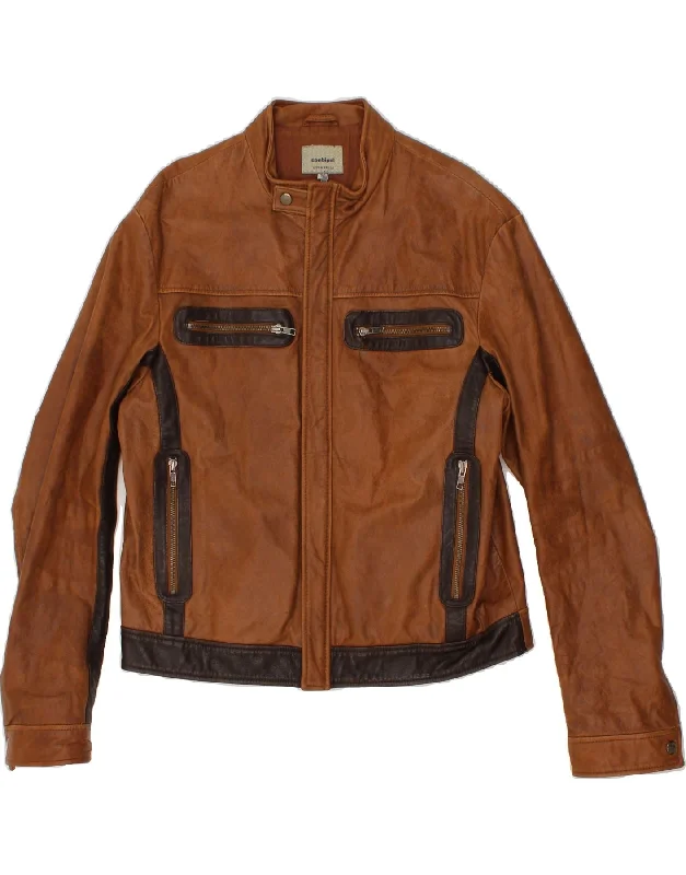 men's lightweight outdoor jackets -CONBIPEL Mens Leather Jacket IT 52 XL Brown Leather