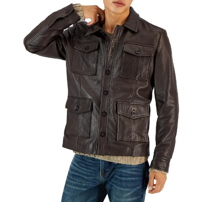 military-inspired jackets for men -CRWTH Mens Munro Heavy Warm Motorcycle Jacket