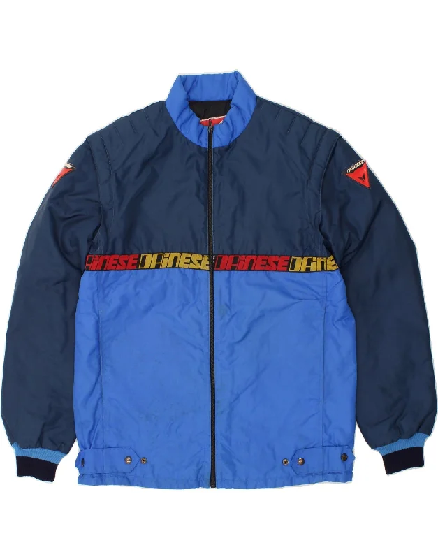 men's stylish coats and jackets -DAINESE Mens Graphic Racer Jacket IT 54 2XL Blue Colourblock Nylon