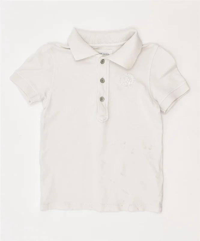 men's vintage polo shirts -DIESEL Girls Polo Shirt 3-4 Years White Cotton