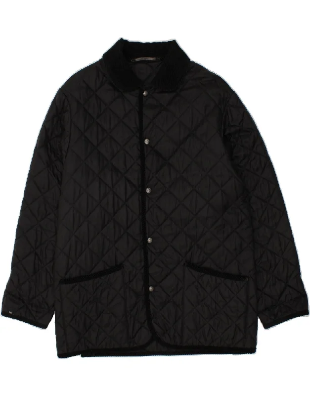 stylish winter jackets for men -FERREA Mens Quilted Jacket UK 38 Medium Black Polyamide