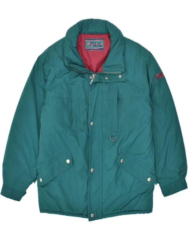 men's zip-up jackets -FILA Mens Hooded Windbreaker Jacket UK 42 XL Turquoise