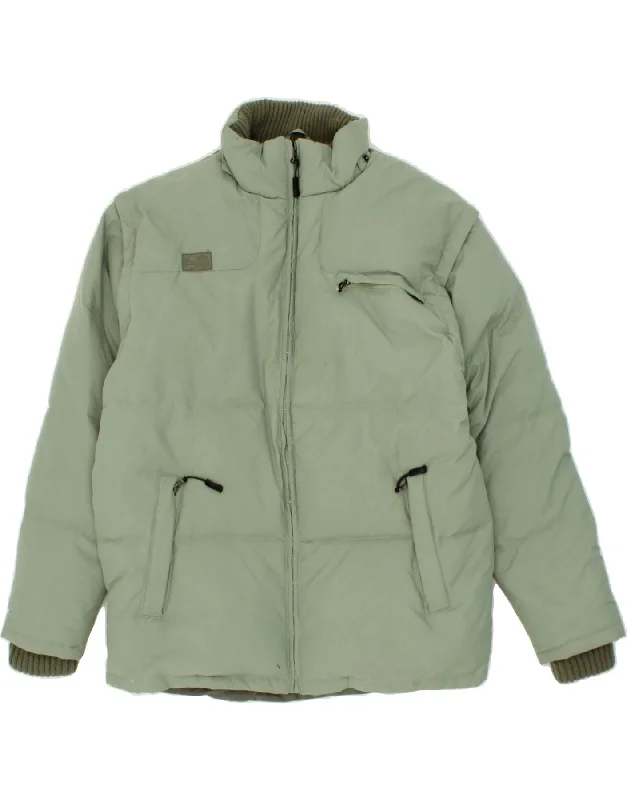 men's elegant jackets -FILA Mens Padded Jacket UK 40 Large Green Nylon