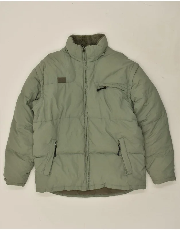 men's parka jackets for winter -FILA Mens Padded Jacket UK 40 Large Green Polyamide