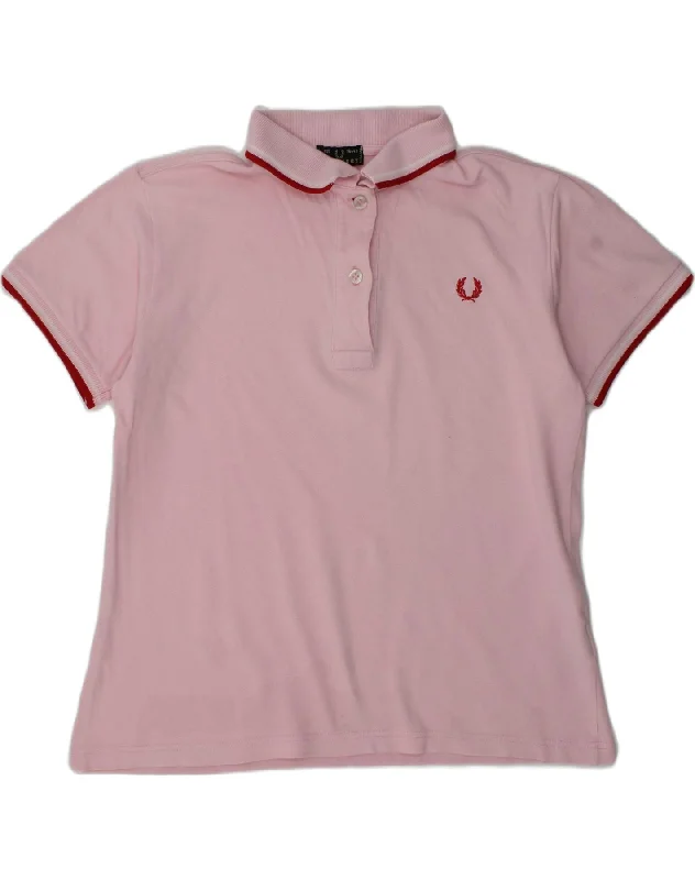 men's athletic fit polo shirts -FRED PERRY Girls Polo Shirt 15-16 Years Pink Cotton