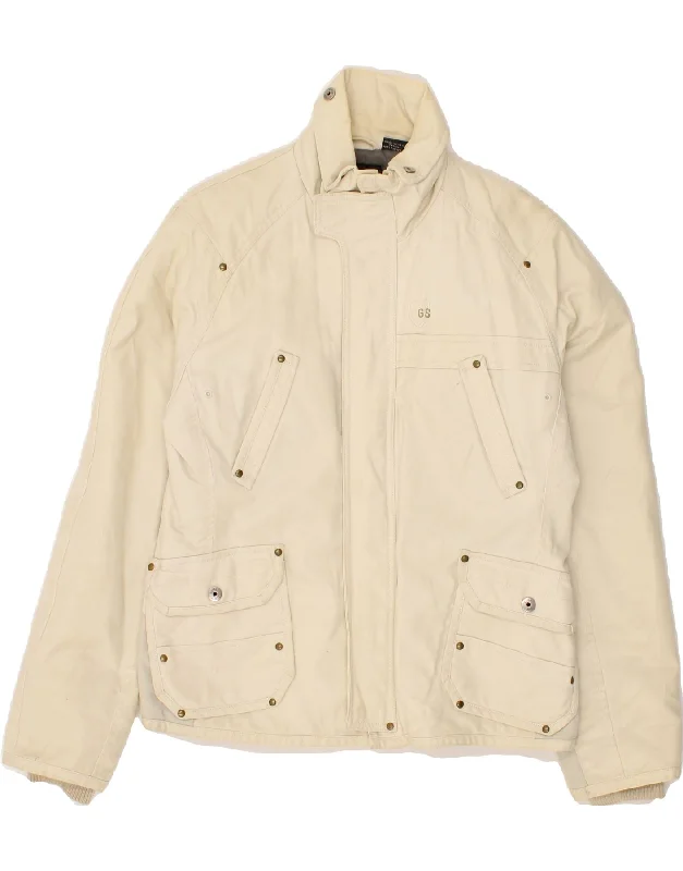 men's tailored jackets -G-STAR Mens Utility Jacket UK 40 Large Beige Polyamide