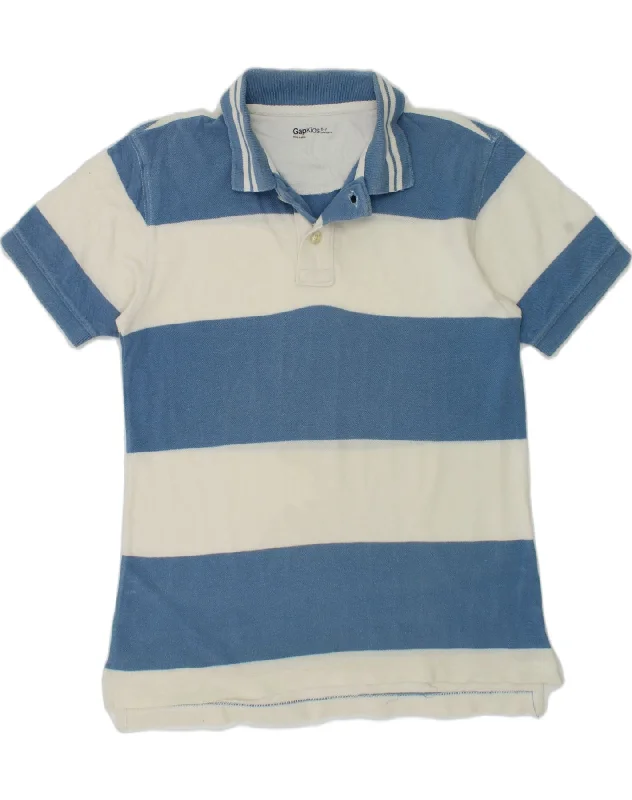 premium fit polo shirts for men -GAP Boys Polo Shirt 6-7 Years Blue Striped Cotton