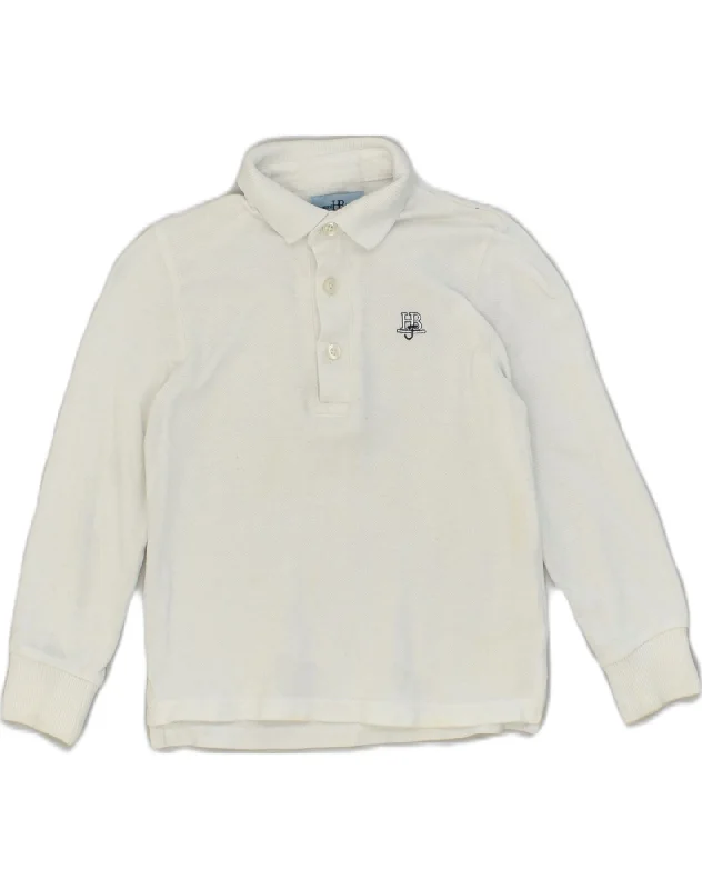 men's polo shirts for formal wear -HARMONT & BLAINE Boys Long Sleeve Polo Shirt 3-4 Years White Cotton