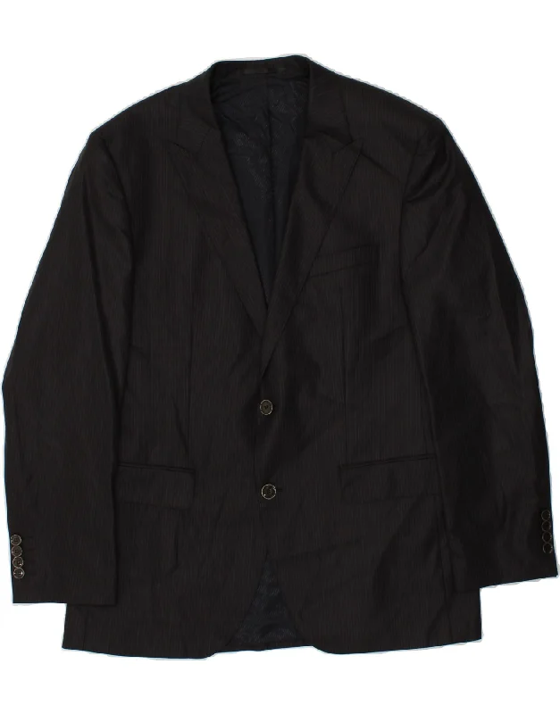 men's insulated rain jackets -HUGO BOSS Mens 2 Button Blazer Jacket IT 50 Large Black Pinstripe