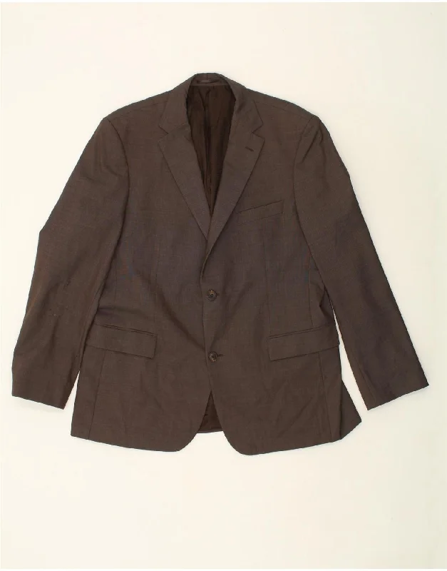 men's sport jackets -HUGO BOSS Mens 2 Button Blazer Jacket IT 54 2XL Brown Wool