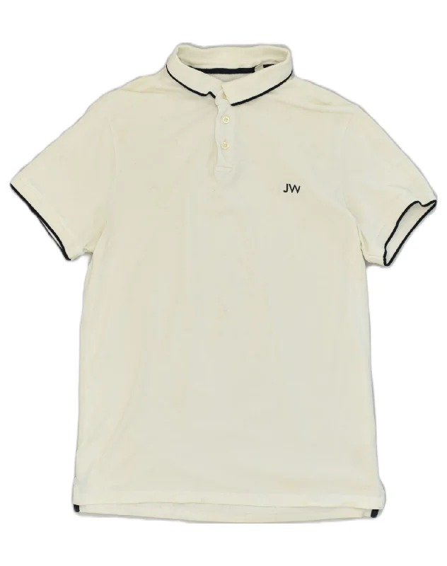 men's simple polo shirts -JACK WILLS Boys Polo Shirt 14-15 Years Large White Cotton