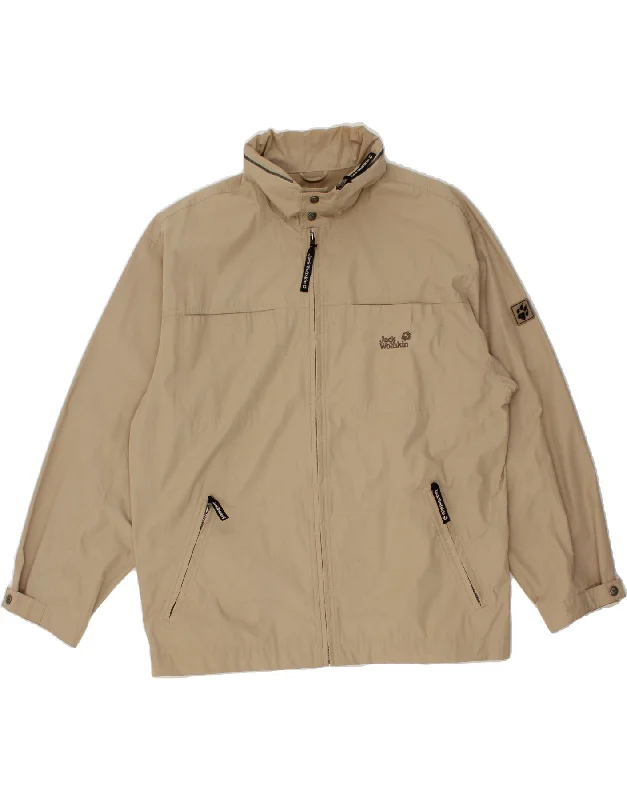 men's insulated rain jackets -JACK WOLFSKIN Mens Rain Jacket UK 42 XL Beige