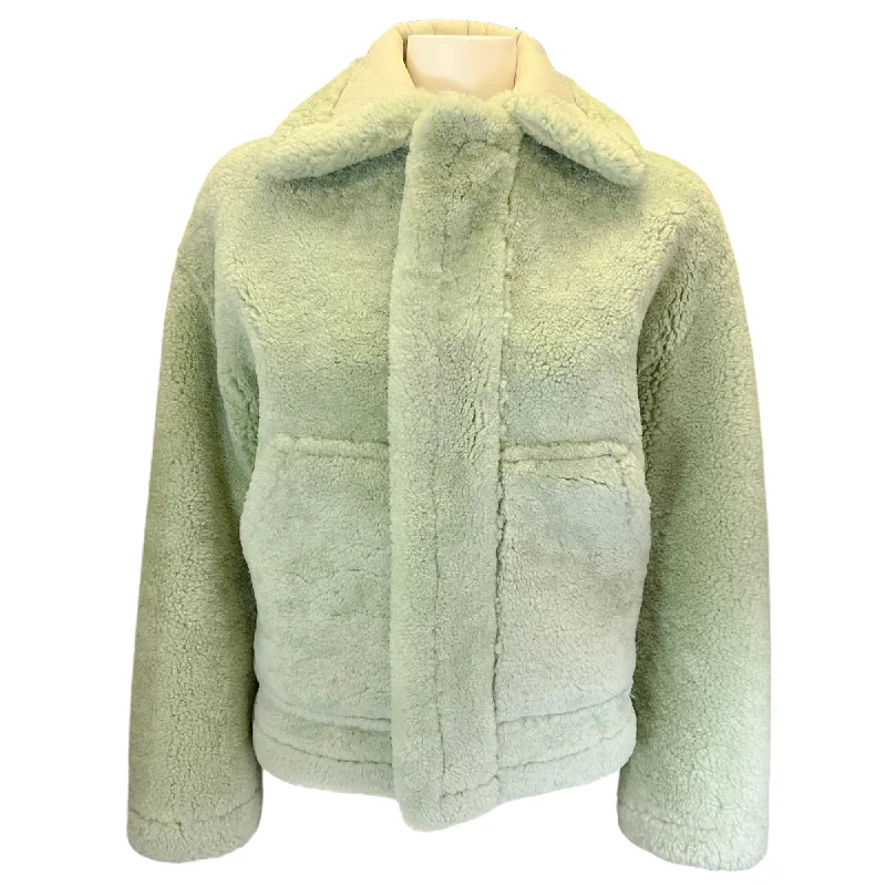 men's stylish jackets with zippers -Jacquemus Le Papier Light Green Shearling Jacket