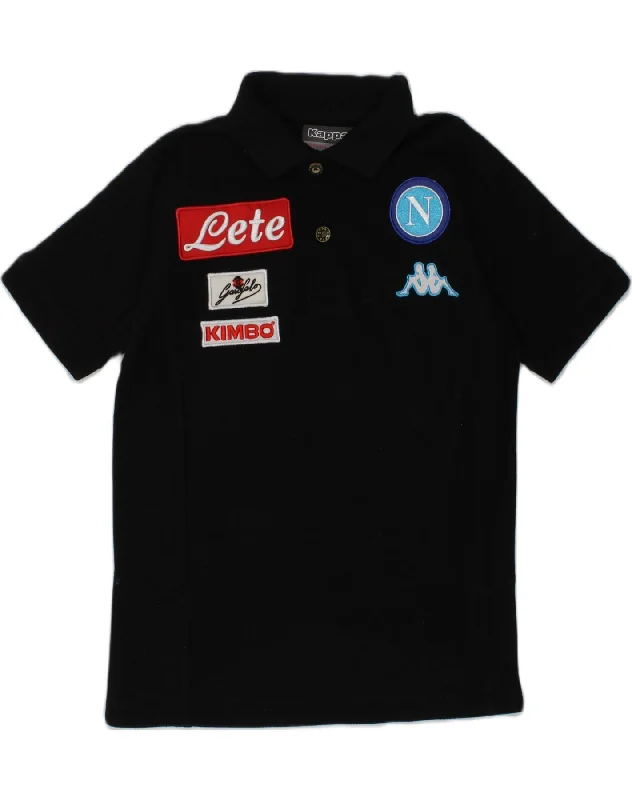 men's premium cotton polo shirts -KAPPA Boys Graphic Polo Shirt 7-8 Years Black