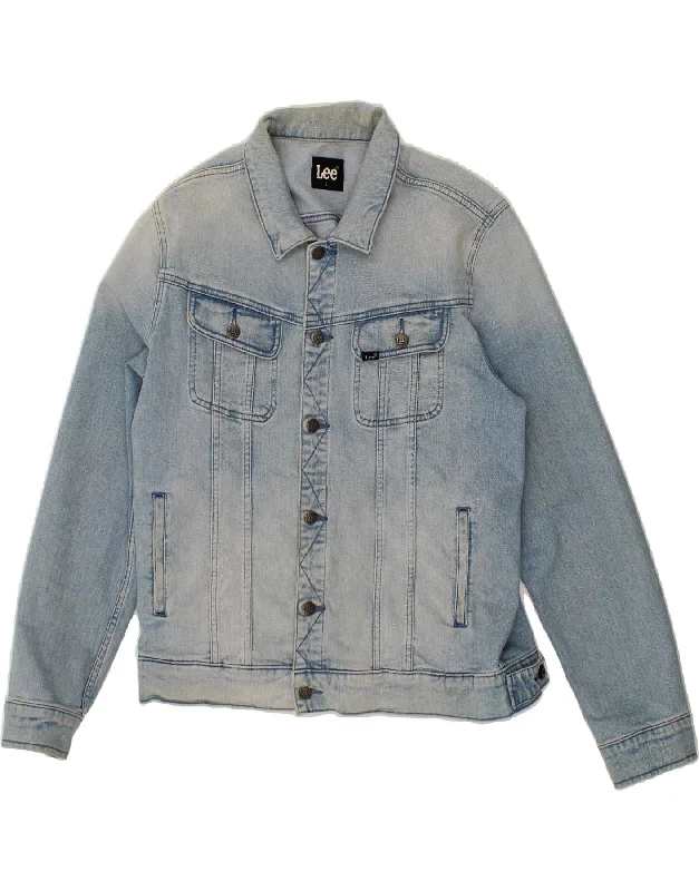 men's jacket coats for autumn -LEE Mens Denim Jacket UK 40 Large Blue Cotton