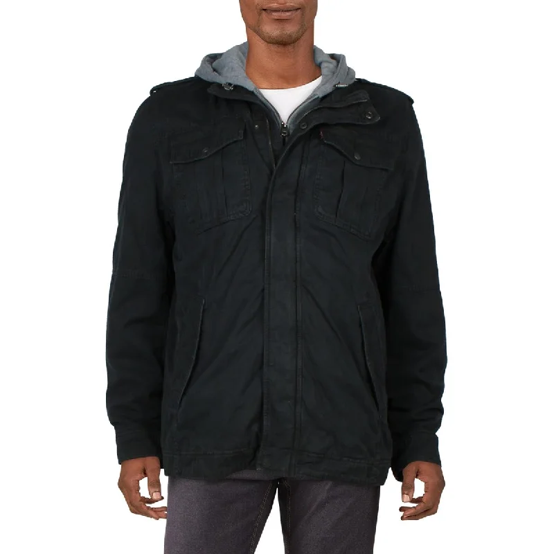 men's padded jackets -Levi Strauss & Co. Mens Sherpa Lined Layered Trucker Jacket