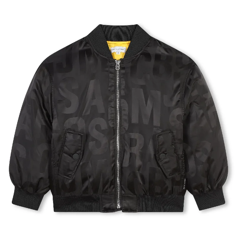 men's bomber jackets -Logo Black Bomber Jacket