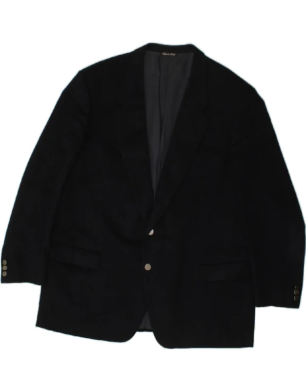 men's leather bomber jackets -LORO PIANA Mens 2 Button Blazer Jacket UK 44 2XL Navy Blue Wool