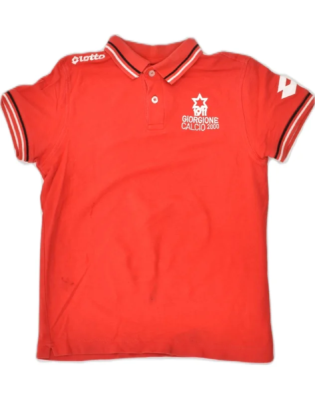 men's polo shirts with logos -LOTTO Boys Polo Shirt 10-11 Years Medium Red