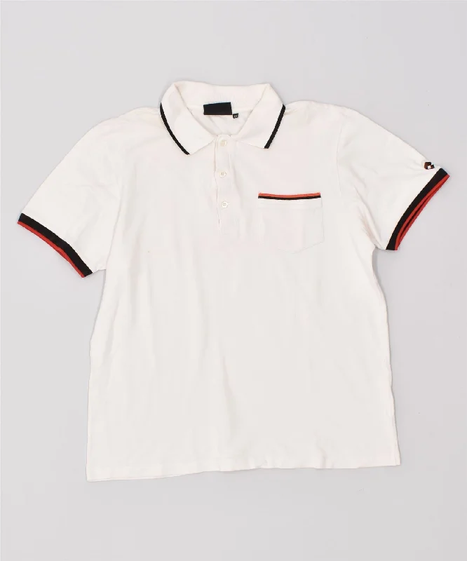 men's breathable short sleeve polo shirts -LOTTO Boys Polo Shirt 15-16 Years 2XL White Cotton