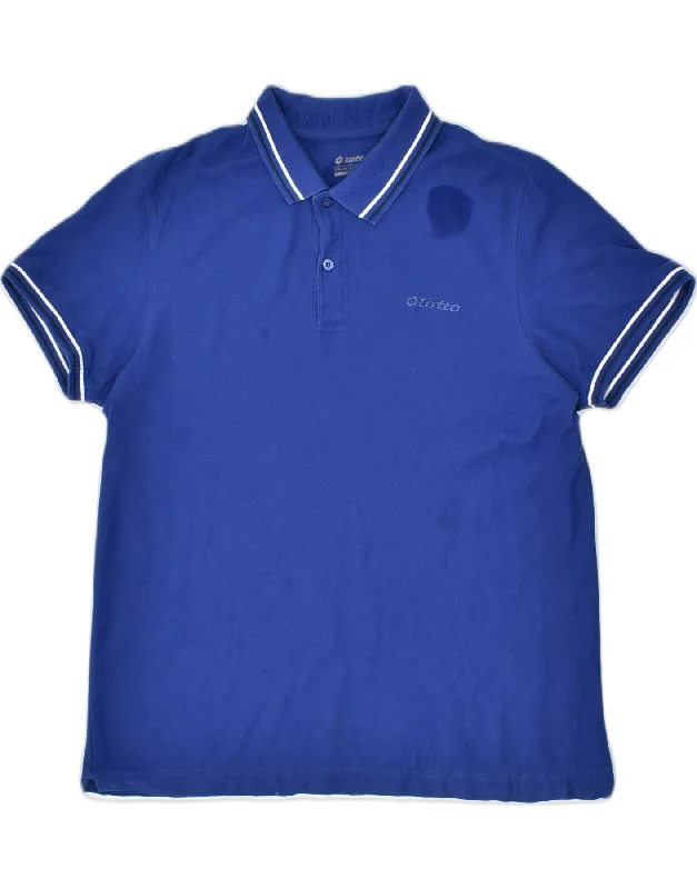 men's athletic pique polo shirts -LOTTO Boys Polo Shirt 9-10 Years Large Blue Cotton