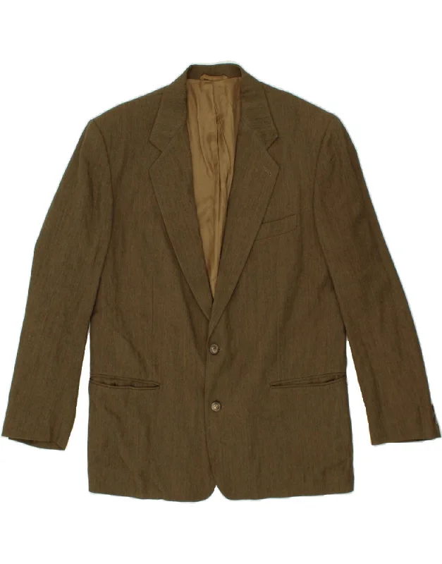 men's stylish jackets -LUCK IN LUCK Mens 2 Button Blazer Jacket IT 50 Large Brown Viscose