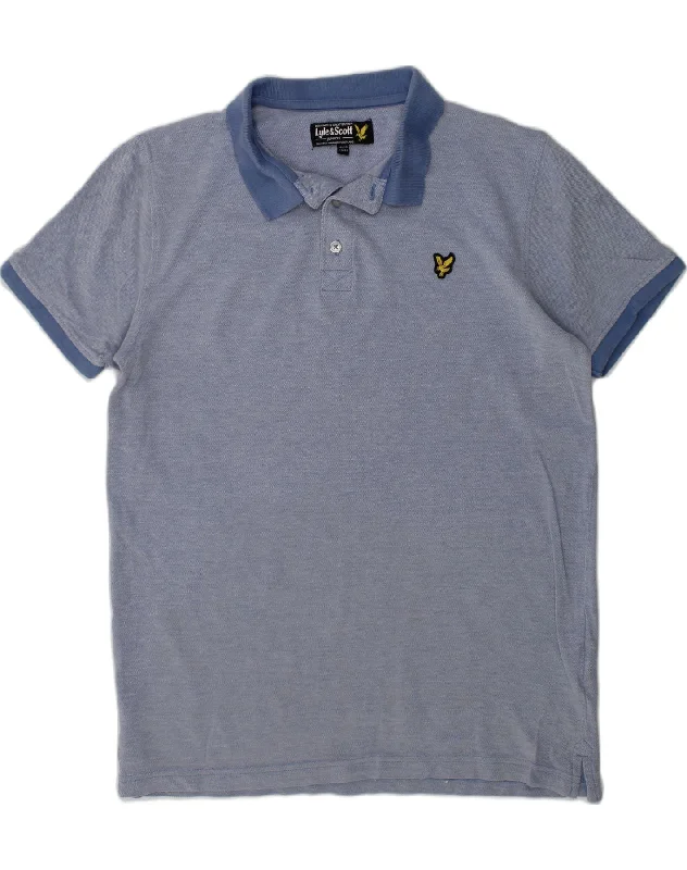 luxury embroidered polo shirts -LYLE & SCOTT Boys Polo Shirt 14-15 Years Grey Cotton