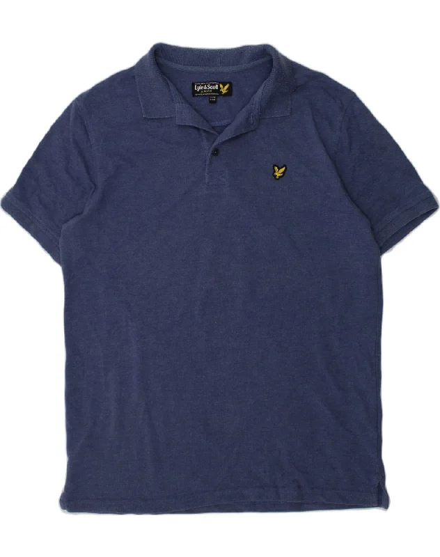 men's polo shirts with side vents -LYLE & SCOTT Boys Polo Shirt 14-15 Years Navy Blue Cotton