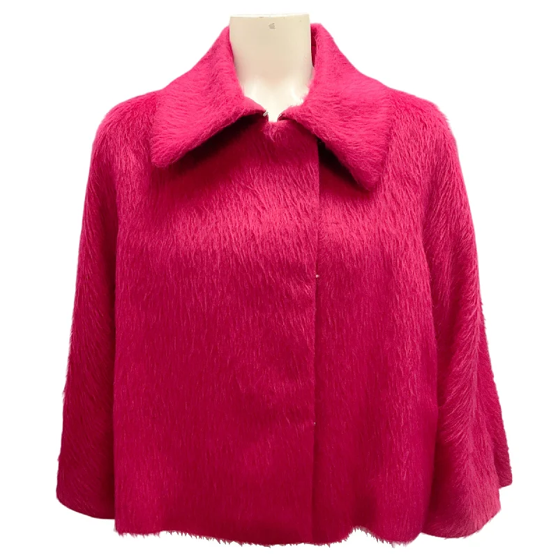 men's rain jackets -Max Mara Fuchsia Alpaca Jacket