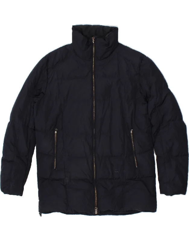 military-inspired jackets for men -MOSCHINO Mens Padded Jacket IT 52 XL Navy Blue Polyester