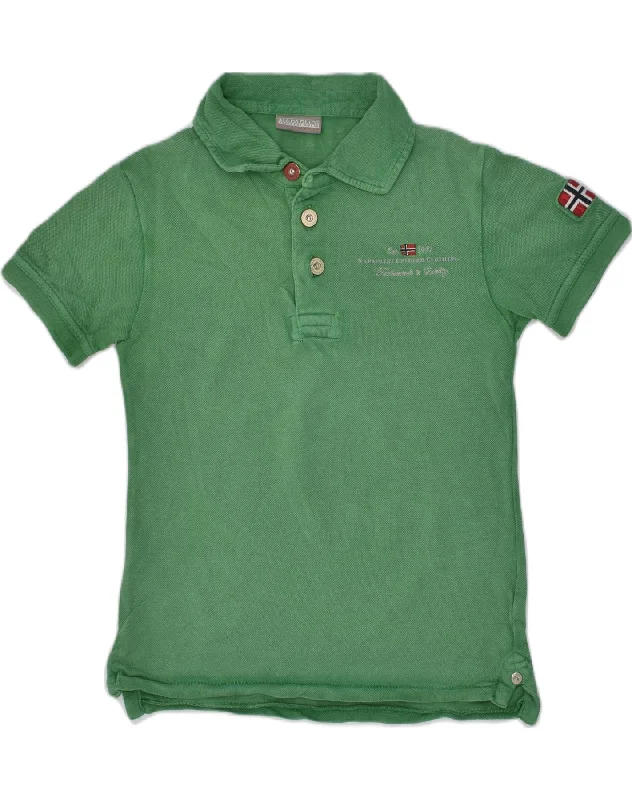 men's sport performance polo shirts -NAPAPIJRI Boys Polo Shirt 6-7 Years Green Cotton