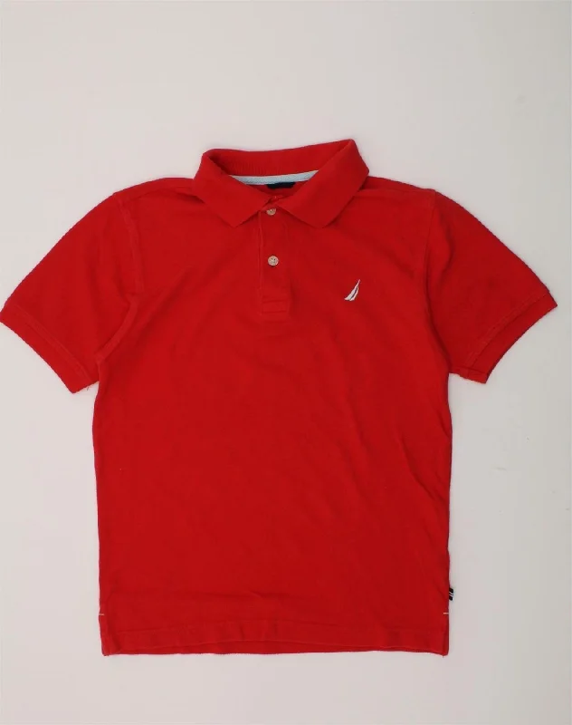 comfortable casual polo shirts for men -NAUTICA Boys Polo Shirt 10-11 Years M Red Cotton