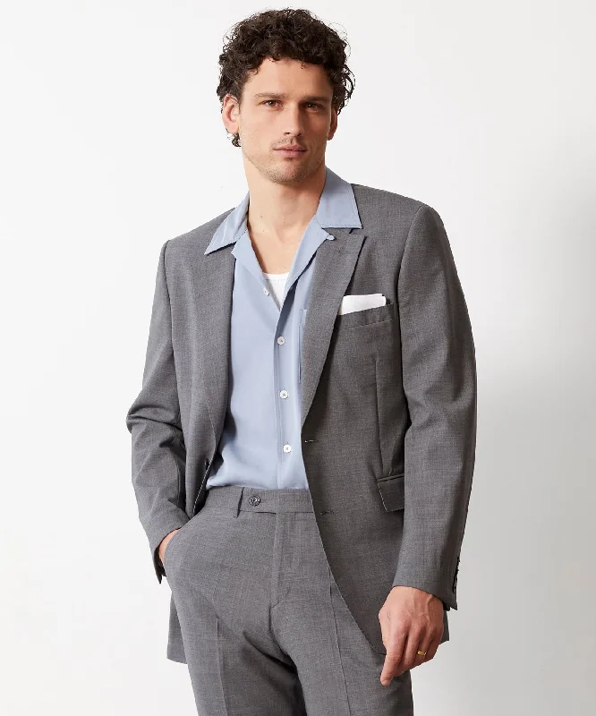 stylish jackets for men -Italian Tropical Wool Sutton Suit Jacket in Charcoal