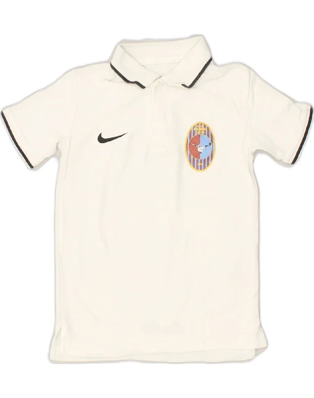 polo shirts with contrasting collars -NIKE Boys Polo Shirt 7-8 Years XS White Cotton