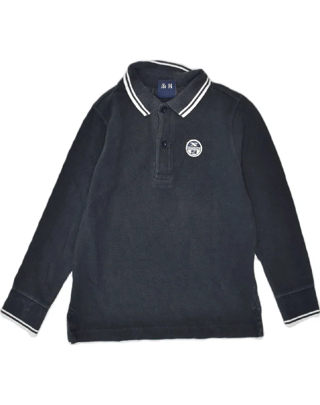 classic short sleeve polo shirts -NORTH SAILS Boys Long Sleeve Polo Shirt 3-4 Years Black Cotton