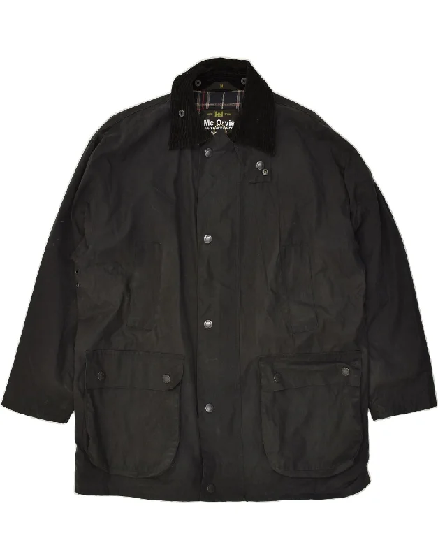 men's insulated jackets -ORVIS Mens Loose Fit Waxed Cotton Jacket UK 38 Medium Black Cotton