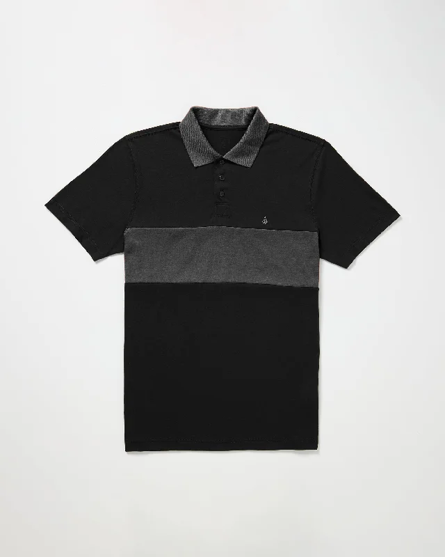 fitted polo shirts for men -Palm Polo Shirt - Black