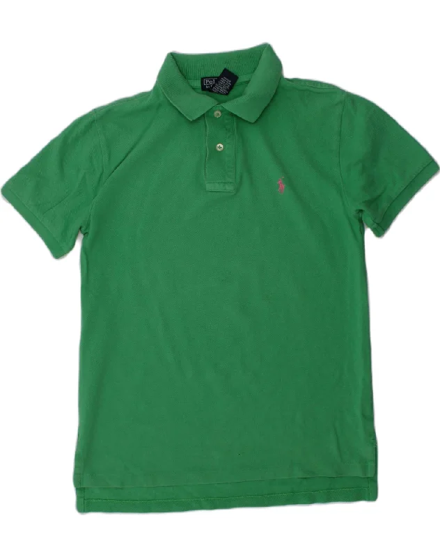 cotton polo shirts for men -POLO RALPH LAUREN Boys Polo Shirt 10-11 Years Medium  Green Cotton