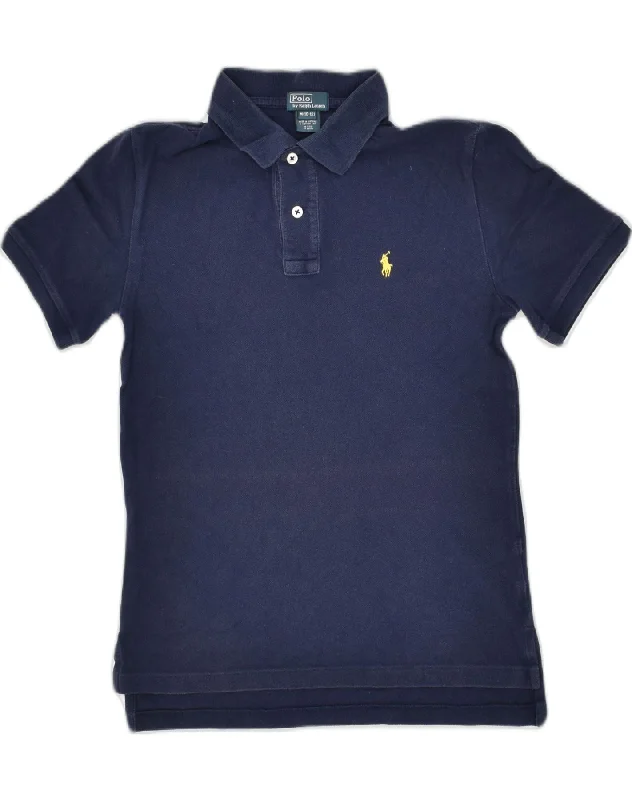 modern style polo shirts for men -POLO RALPH LAUREN Boys Polo Shirt 10-11 Years Medium Navy Blue Cotton