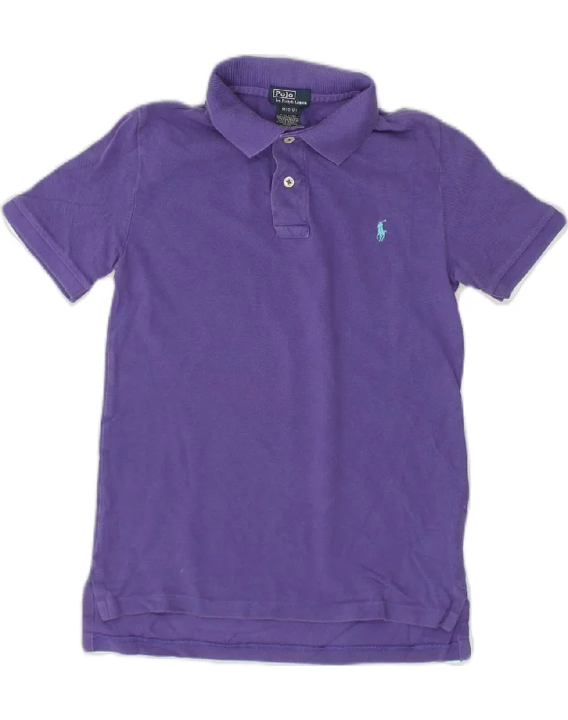 trendy polo shirts for men -POLO RALPH LAUREN Boys Polo Shirt 10-11 Years Medium  Purple Cotton