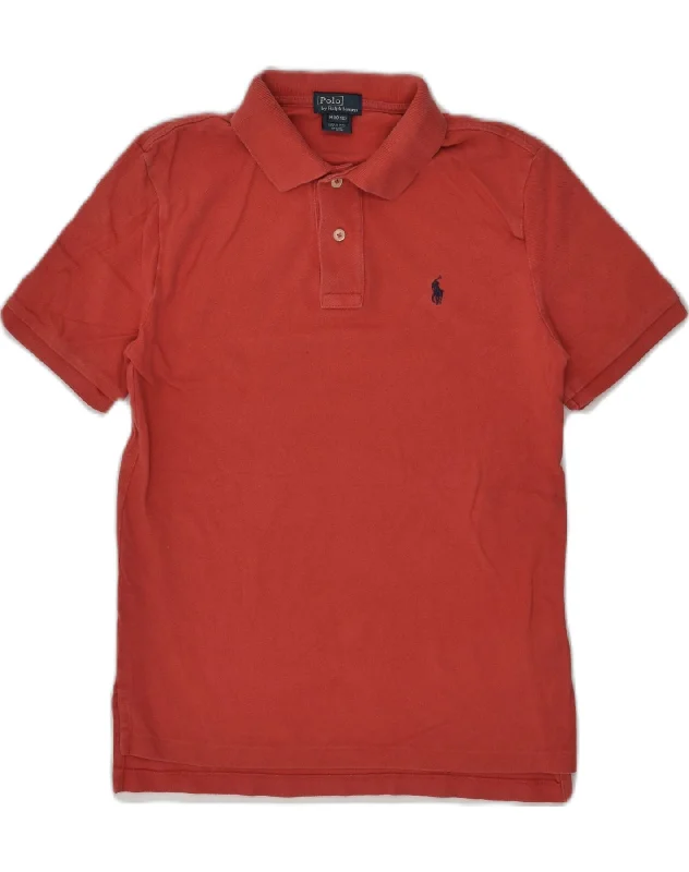 stylish long sleeve polo shirts -POLO RALPH LAUREN Boys Polo Shirt 10-11 Years Medium Red Cotton