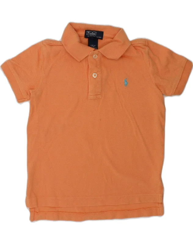 men's performance polo shirts -POLO RALPH LAUREN Boys Polo Shirt 3-4 Years Orange Cotton