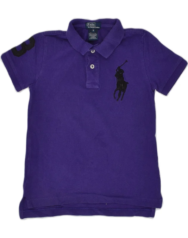 vibrant polo shirts for men -POLO RALPH LAUREN Boys Polo Shirt 4-5 Years Purple Cotton