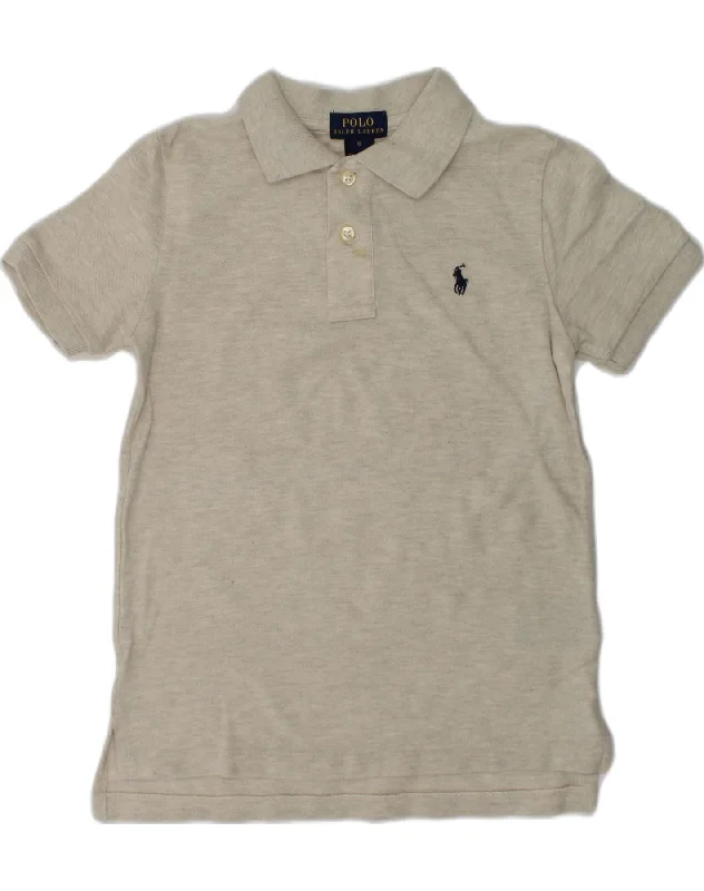 men's classic polo shirts -POLO RALPH LAUREN Boys Polo Shirt 5-6 Years Grey Cotton